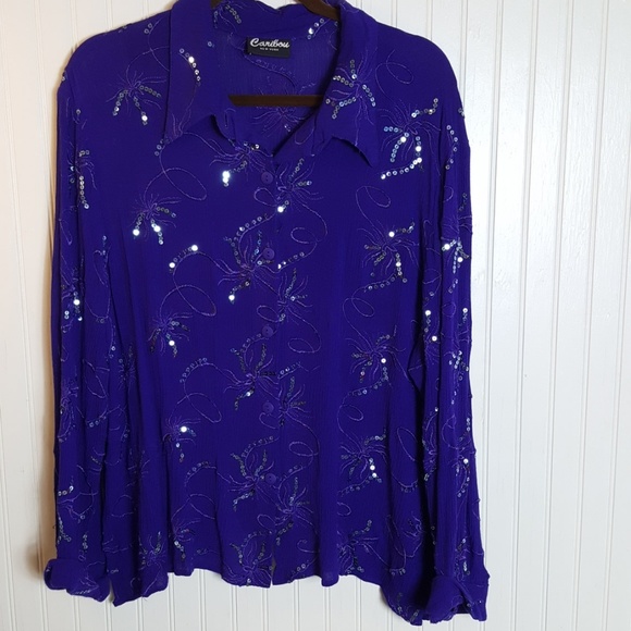 Caribou New York Tops - ❤️Glitzy Sequined Blouse❤️